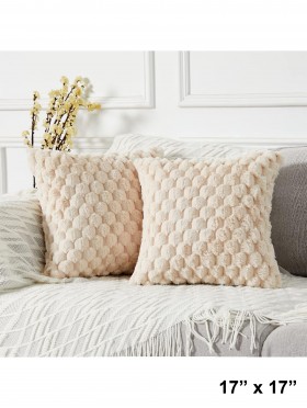 Pineapple Grid Soft Wool Fleece Feeling Cushion & Filler